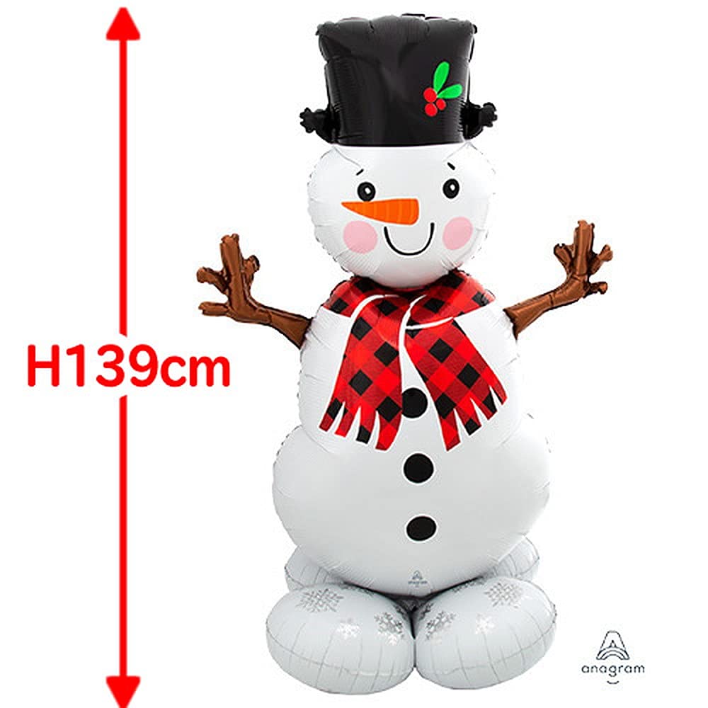 Amazon | 空気で自立する大きなバルーン 雪だるま/スノーマン H139cm